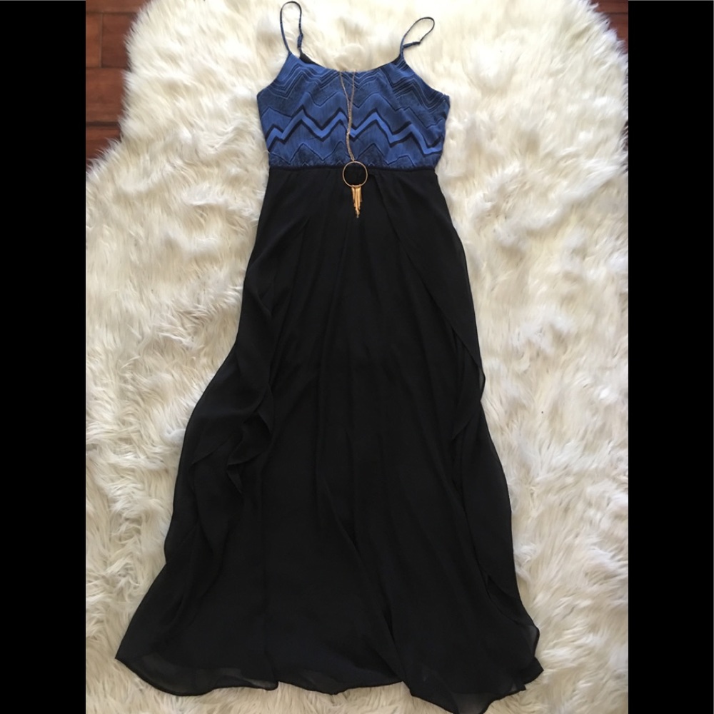 Black & Blue Maxi Dress ✨